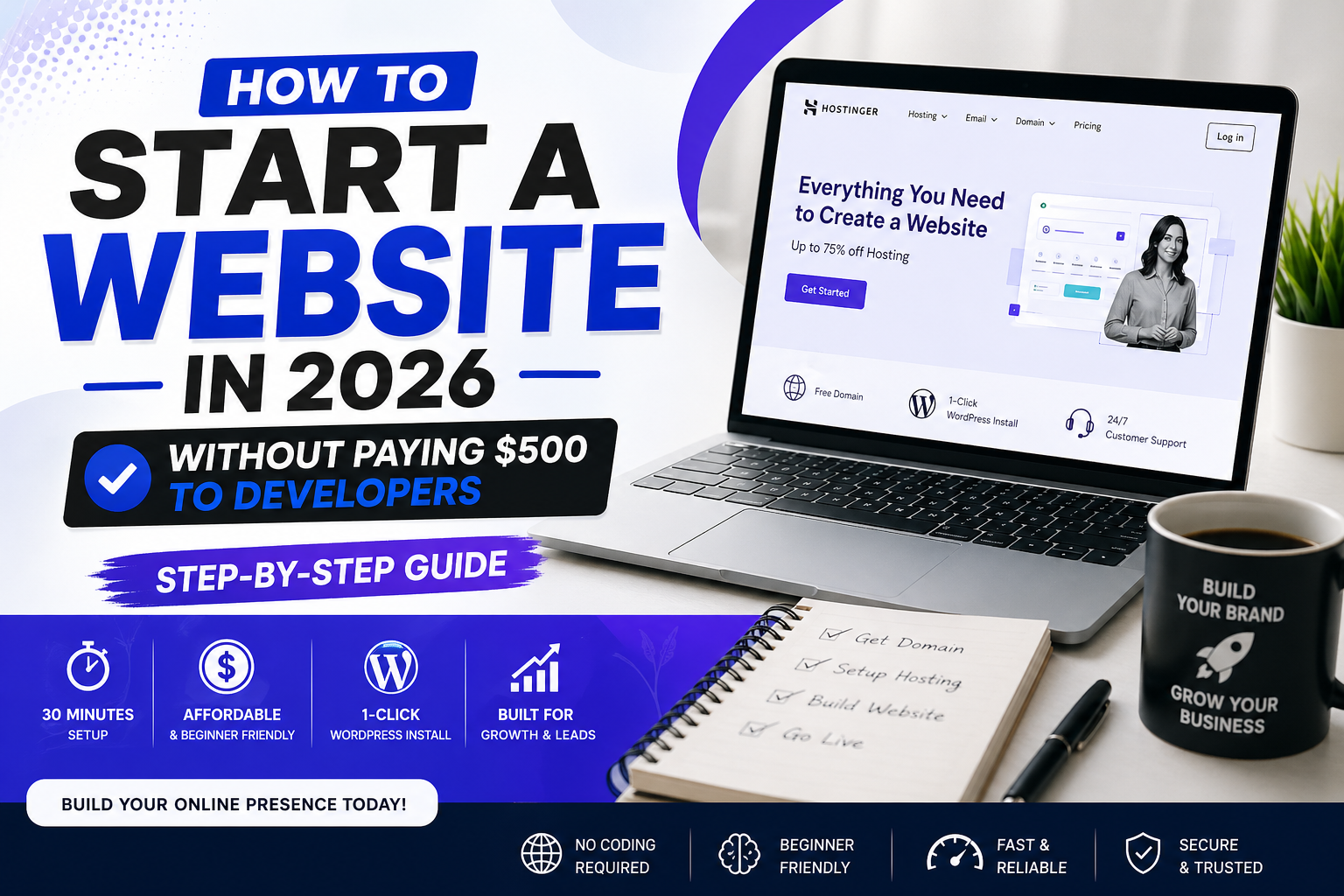 How to start a website 2026